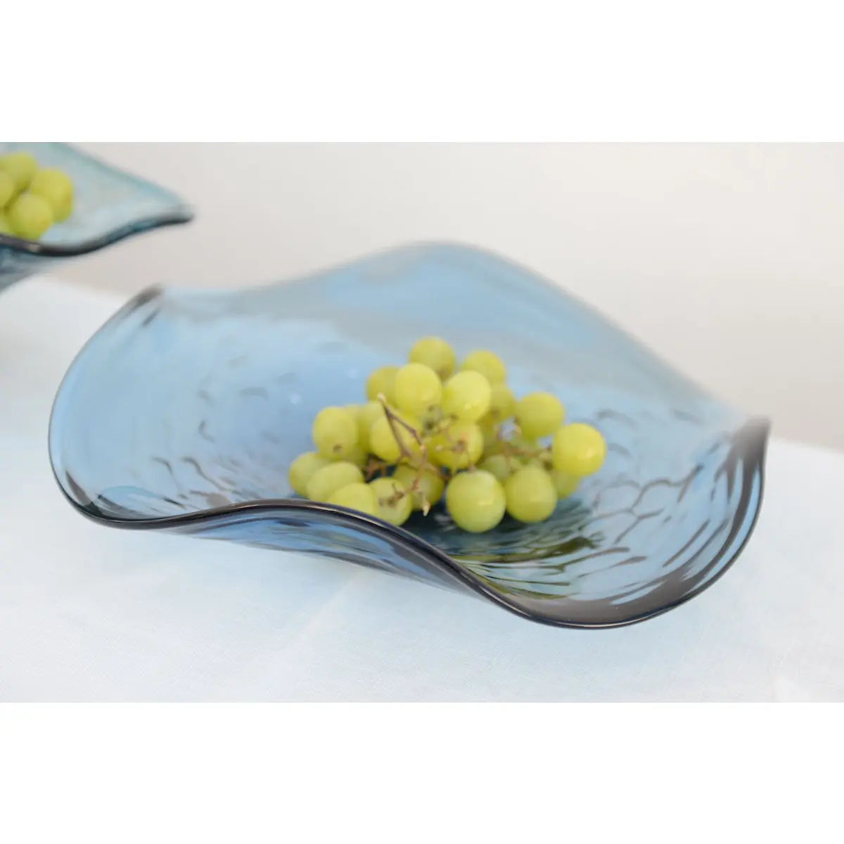 Coupe décorative en verre bleue 30x30x6.5cm AULICA