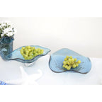 Coupe décorative en verre bleue 30x30x6.5cm AULICA