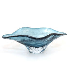 Coupe décorative en verre bleue 33x18x10.5cm AULICA