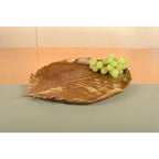 Coupe décorative feuille dorée 38x29.5x4cm AULICA