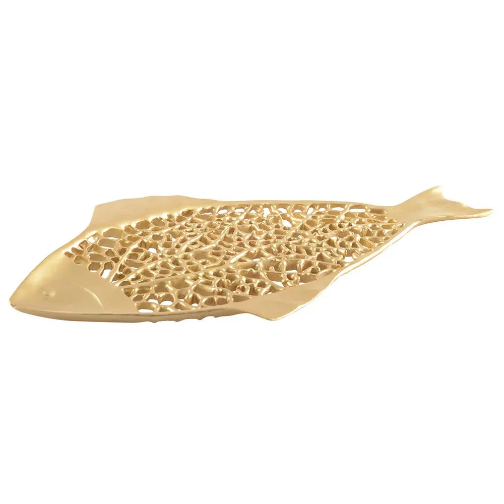 Coupe décorative poisson doré 38x18.5x1.5cm AULICA
