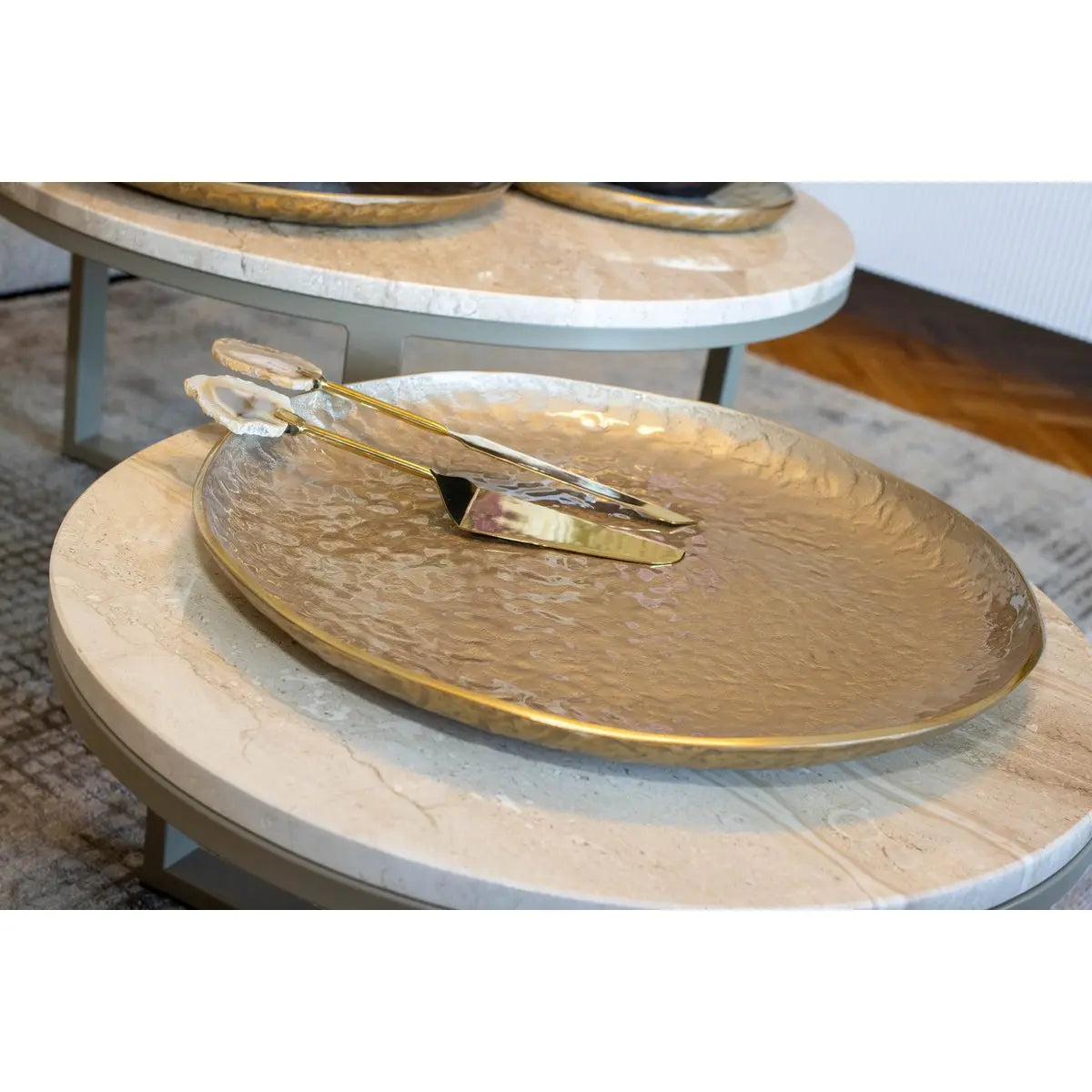 Coupe décorative ronde sable 48x48x4.5cm AULICA