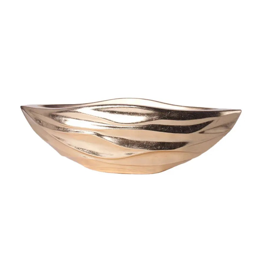 Coupe dorée vague en polyrésine 80.5x31x26cm AULICA
