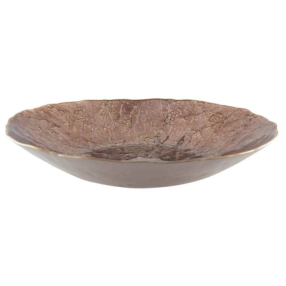 Coupe marron avec bord doré 40cm AULICA