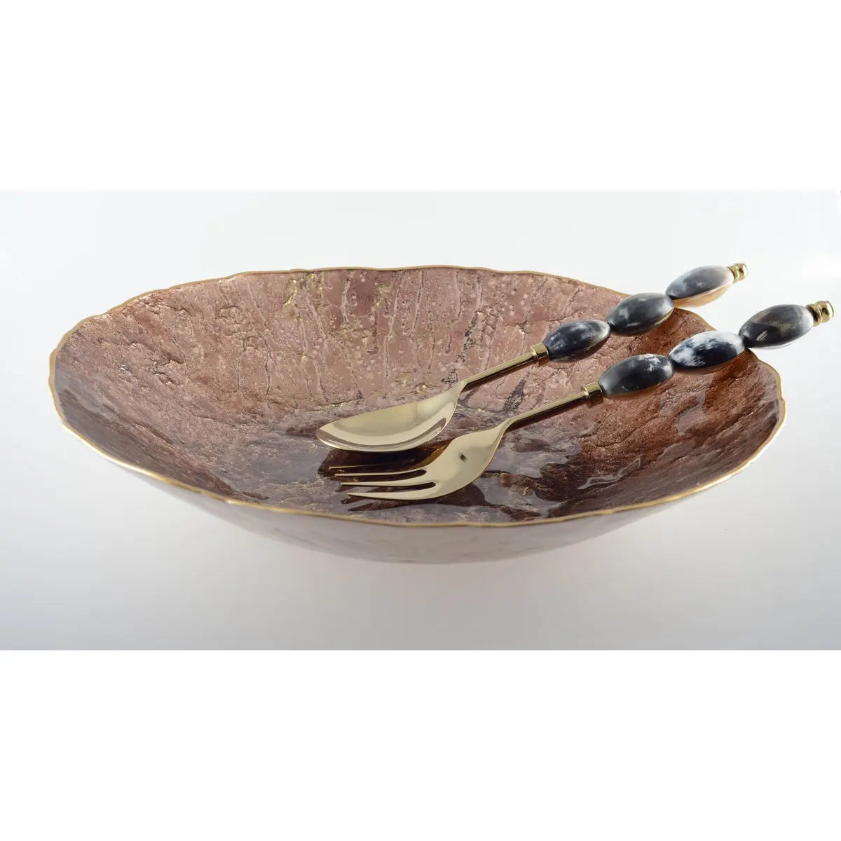 Coupe marron avec bord doré 40cm AULICA