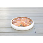 Coupe ronde blanche en bois manguier 40x40x7cm AULICA
