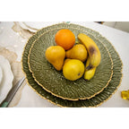 Coupe verte avec bord doré 40.5cm AULICA