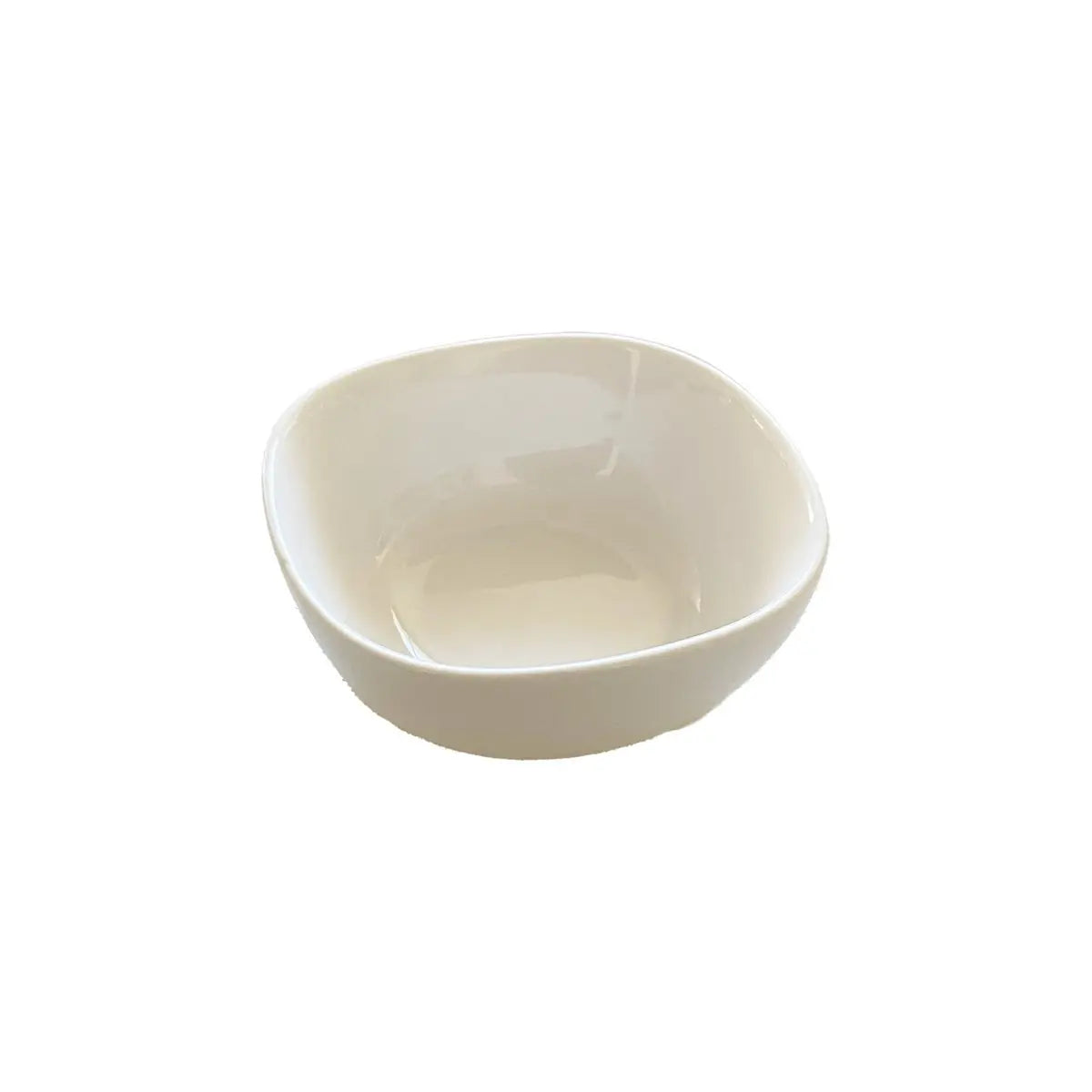 Coupelle blanche carrée bord rond en céramique AULICA