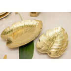 Coupelle dorée feuille tropicale 31x23x3.8cm AULICA