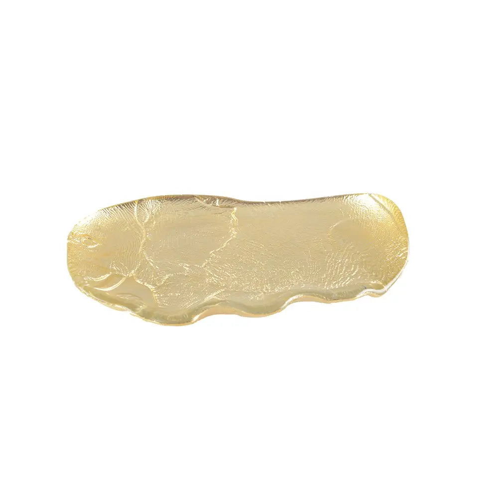 Coupelle en verre dorée éléphant craquelée 15x22x2cm AULICA