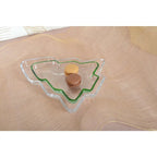 Coupelle en verre sapin bord vert 20x17x2.5cm AULICA
