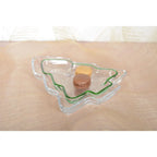 Coupelle en verre sapin bord vert 20x17x2.5cm AULICA
