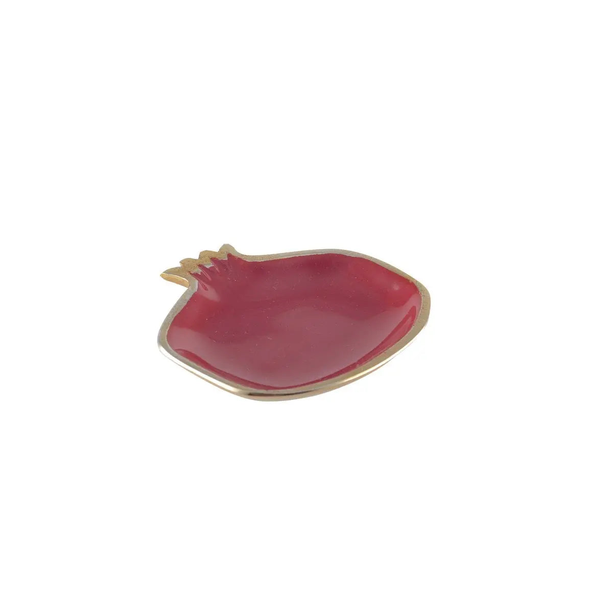 Coupelle grenade rouge avec bords dorés 11x11x1.5cm AULICA