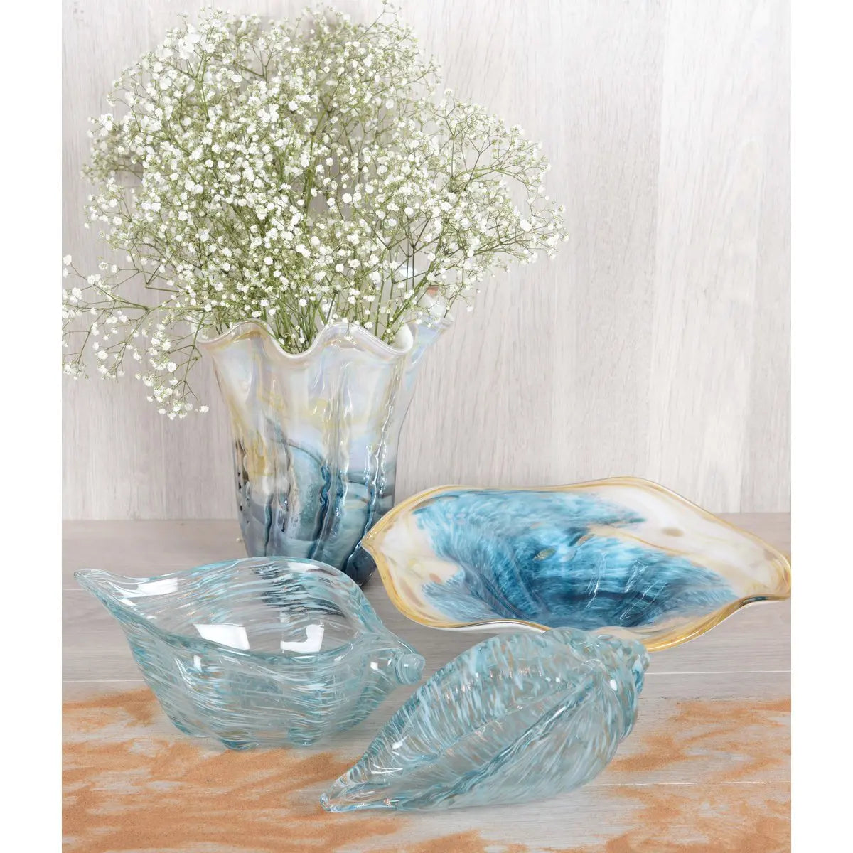 Coupelle océan coquillage bleue 29x17.5x9.5cm AULICA