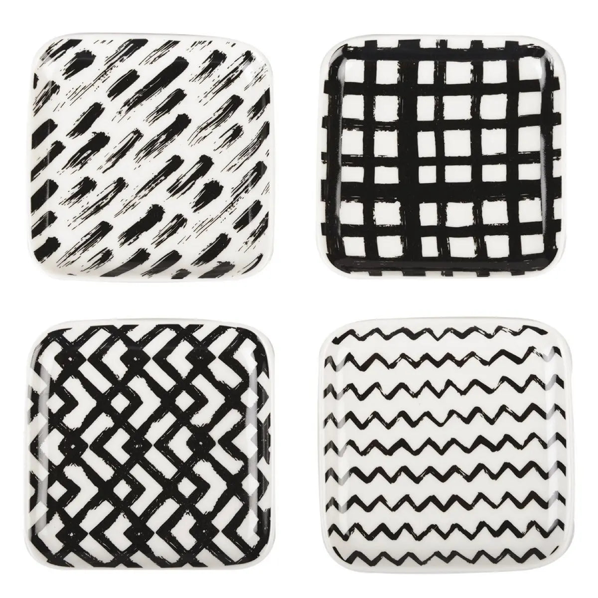 Coupelles noires et blanches 9.5cm - lot de 4 AULICA