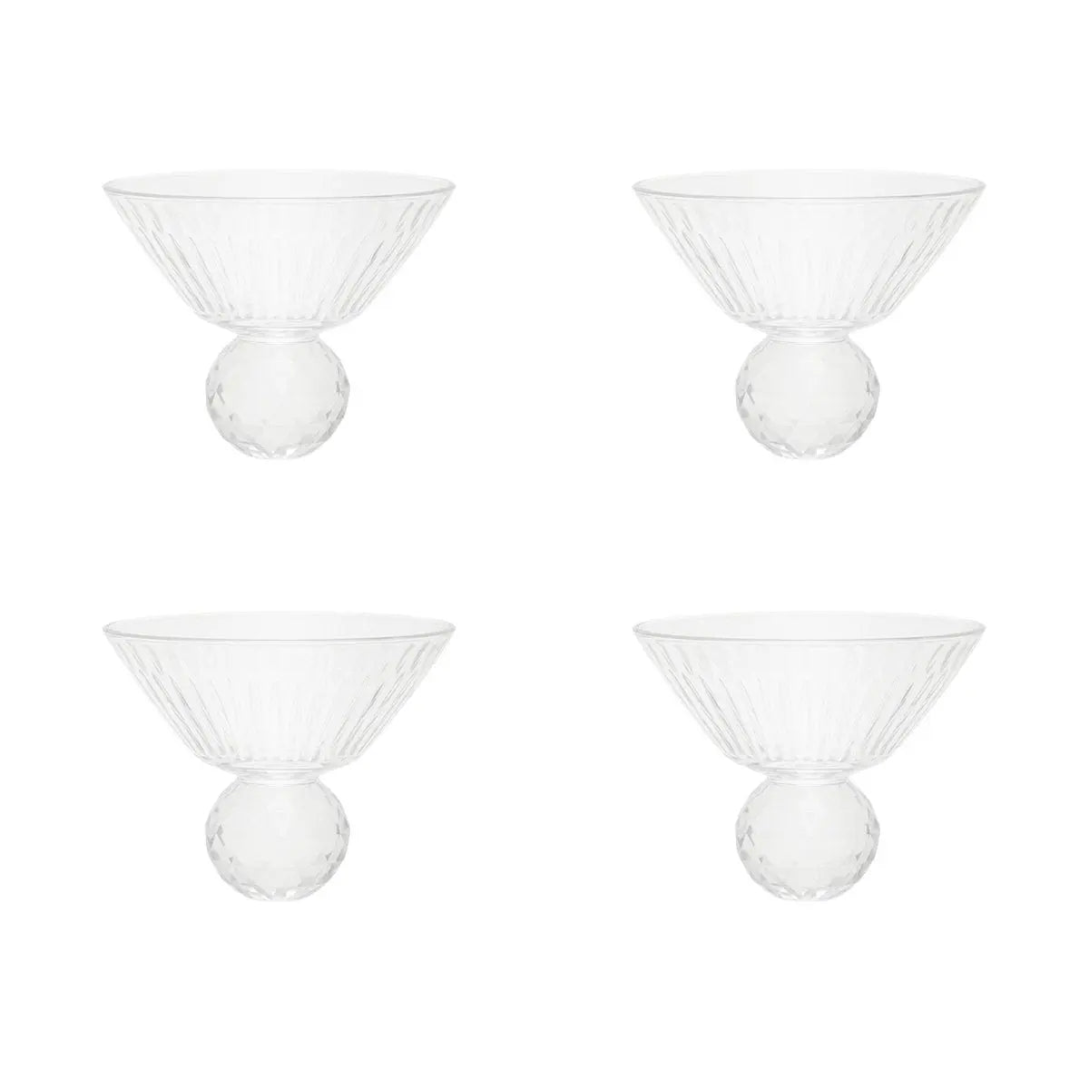 Coupes à glace avec pied en diamant - lot de 4 AULICA