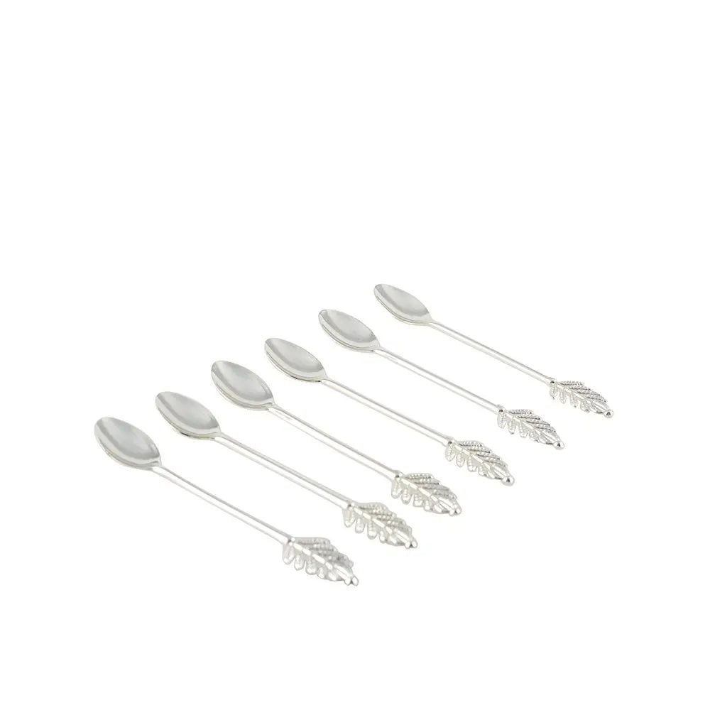 Cuillères à café argent feuille - lot de 6 AULICA