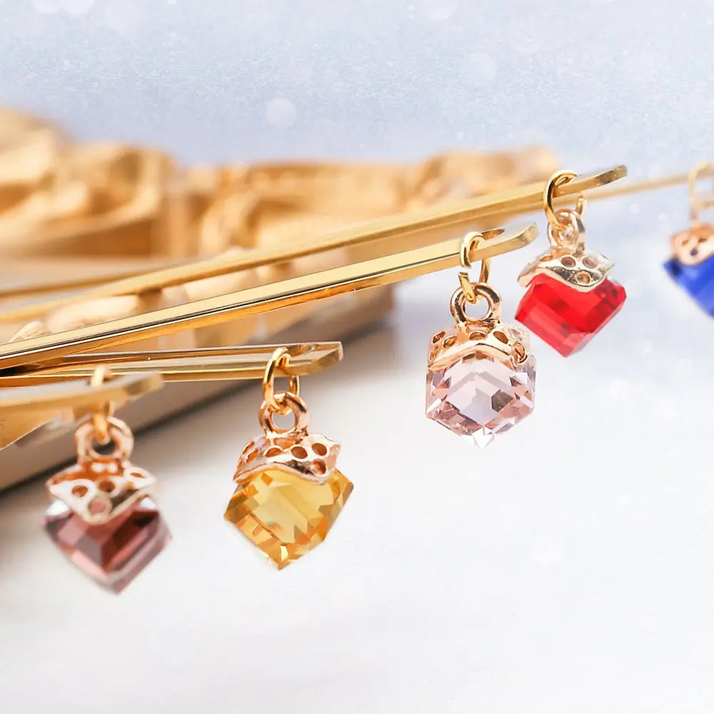Cuillères dorées avec diamants multi couleurs - lot de 6 AULICA
