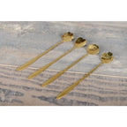 Cuillères dorées longue fleur - lot de 4 AULICA