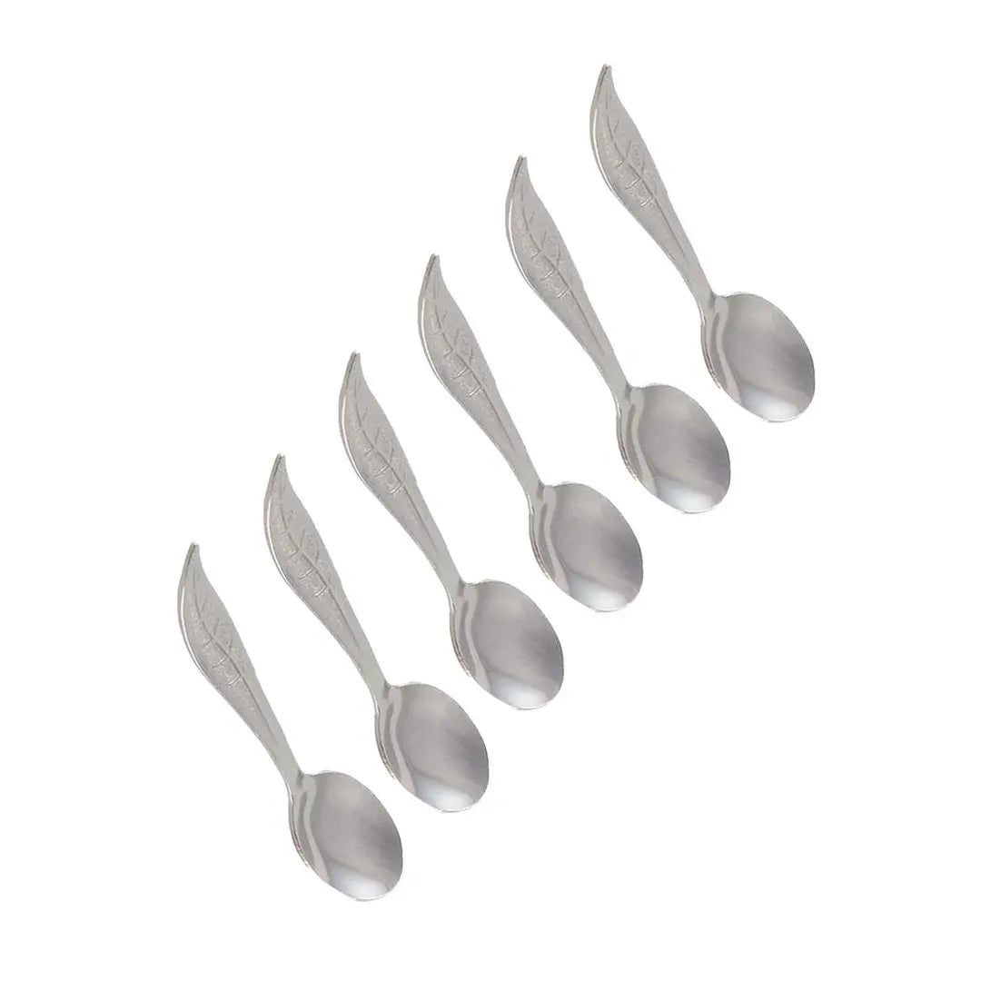 Cuillères feuilles argentées - lot de 6 AULICA