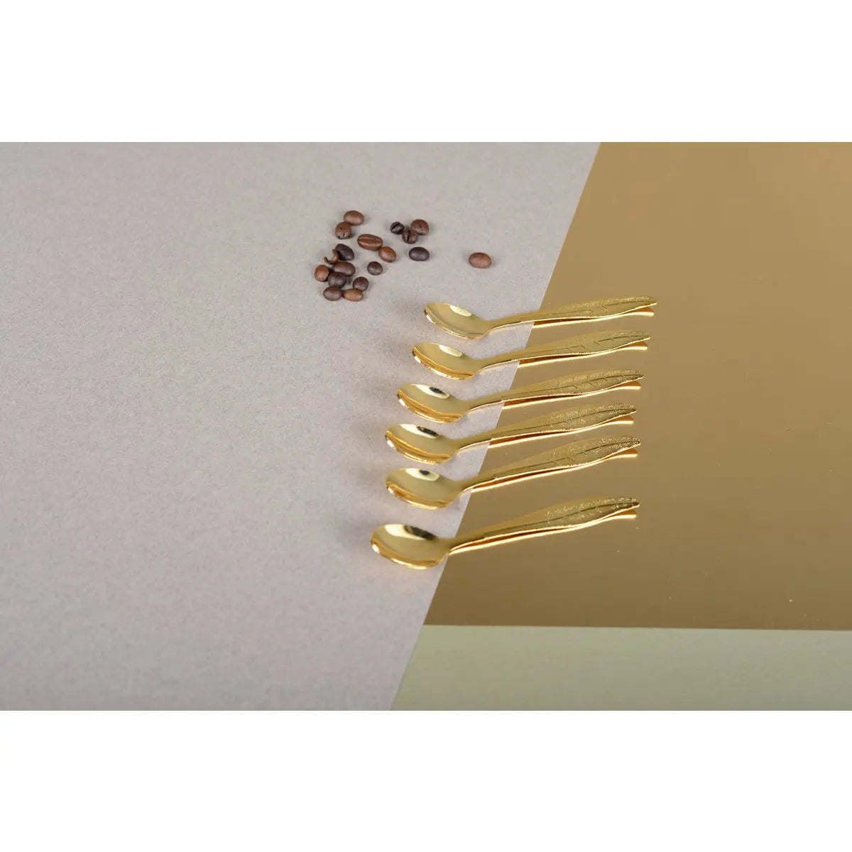 Cuillères feuilles dorées - lot de 6 AULICA