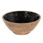 Décoratie schaal Ø 25x10 cm zwart bruin hout fruitschaal Clayre & Eef.