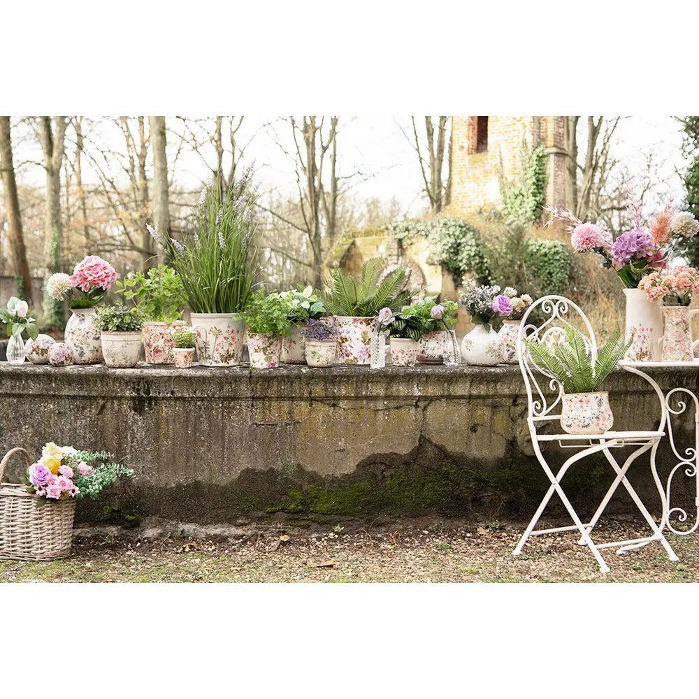 Décoration Can 20x16x22 cm Pouche florale en céramique rose beige Clayre & Eef.