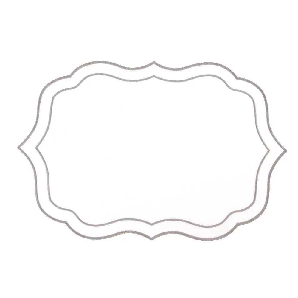 Dessous d'assiette blanc et argent AULICA
