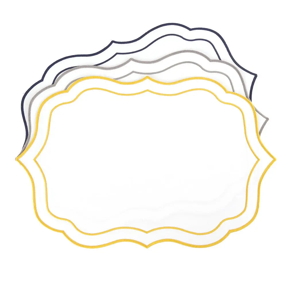 Dessous d'assiette blanc et argent AULICA