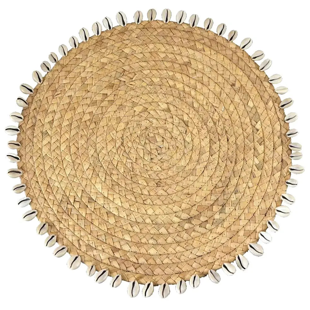 Dessous d'assiette en osier avec coquillages AULICA