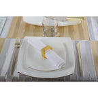 Dessous d'assiette rectangle argent AULICA