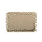 Dessous d'assiette rectangulaire en toile de jute doré AULICA