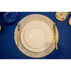Dessous d'assiette rond design fleurs dorées AULICA