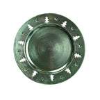 Dessous d'assiette vert brillant décor sapin AULICA