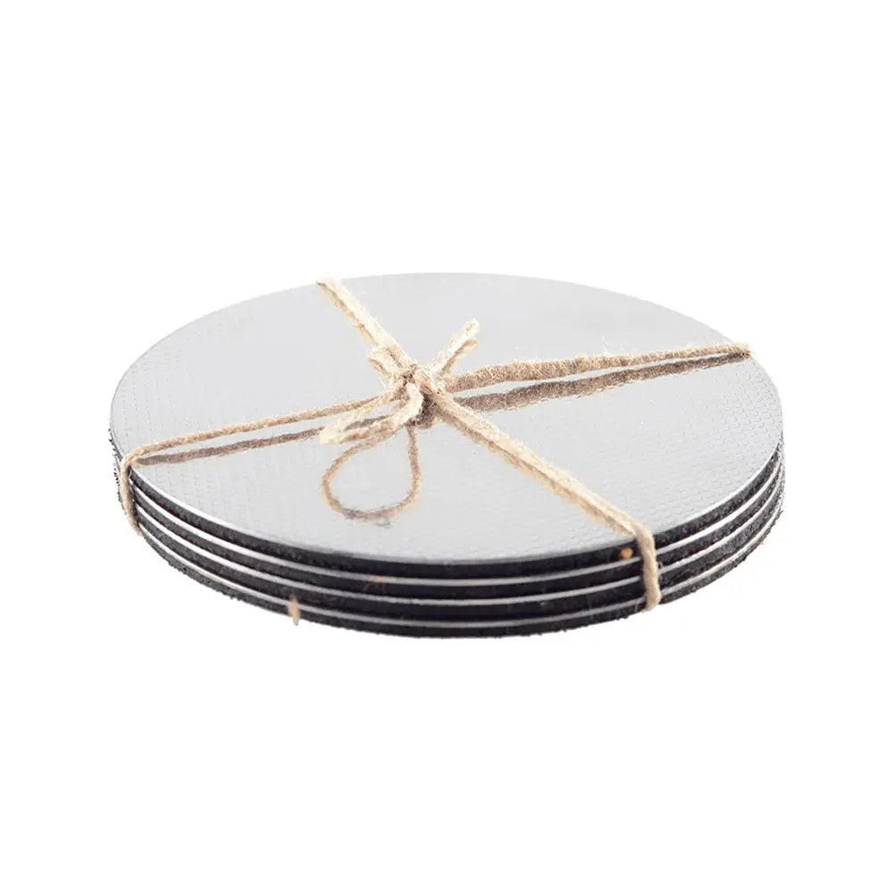 Dessous de verre argent 10x10cm - lot de 4 AULICA