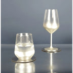Dessous de verre argent 10x10cm - lot de 4 AULICA