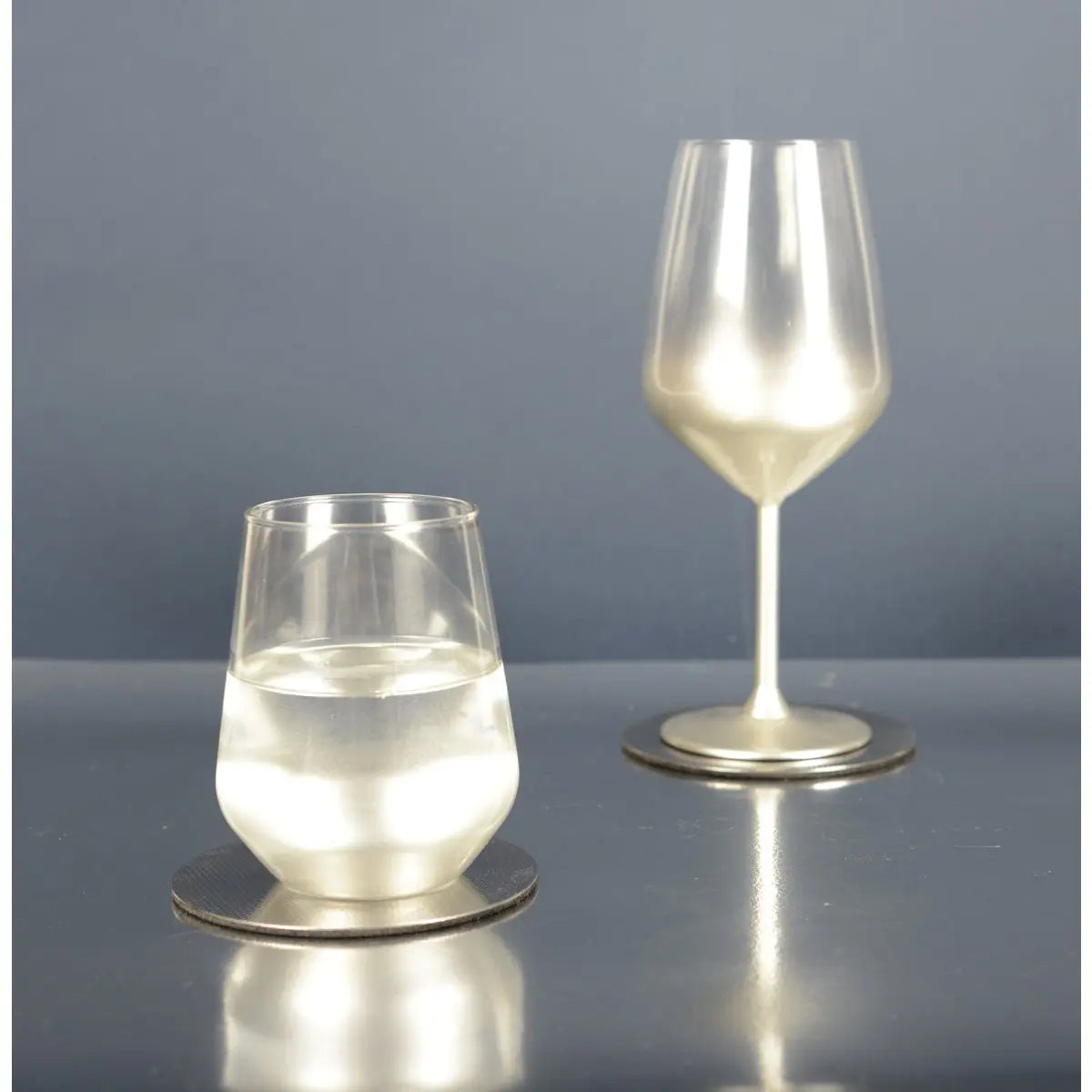 Dessous de verre argent 10x10cm - lot de 4 AULICA