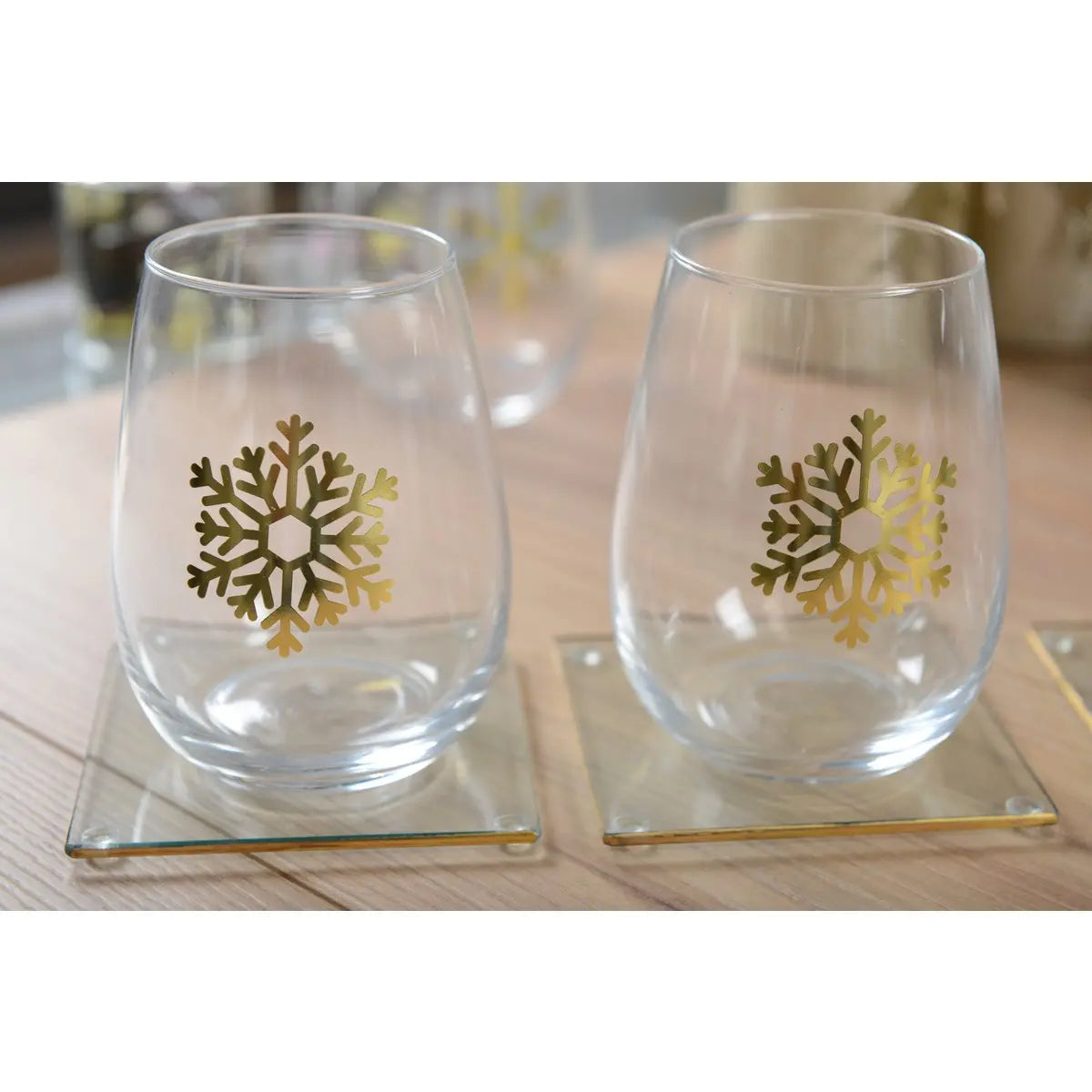 Dessous de verres carrés avec bord doré - lot de 6 AULICA