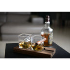 Duo whisky deux verres support bois 4 glaçons pierre céramique AULICA