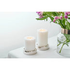 EDZARD EDZARD set de 2 bougeoirs Sanremo, noble argenté, résistant au ternissement, ø 10 cm, pour bougies piliers EDZARD-SHOP.com
