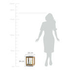 EDZARD Lantern Dubai, teck et acier inoxydable, nickelé brillant, hauteur 34 cm, poids 4,4 kg EDZARD-SHOP.com