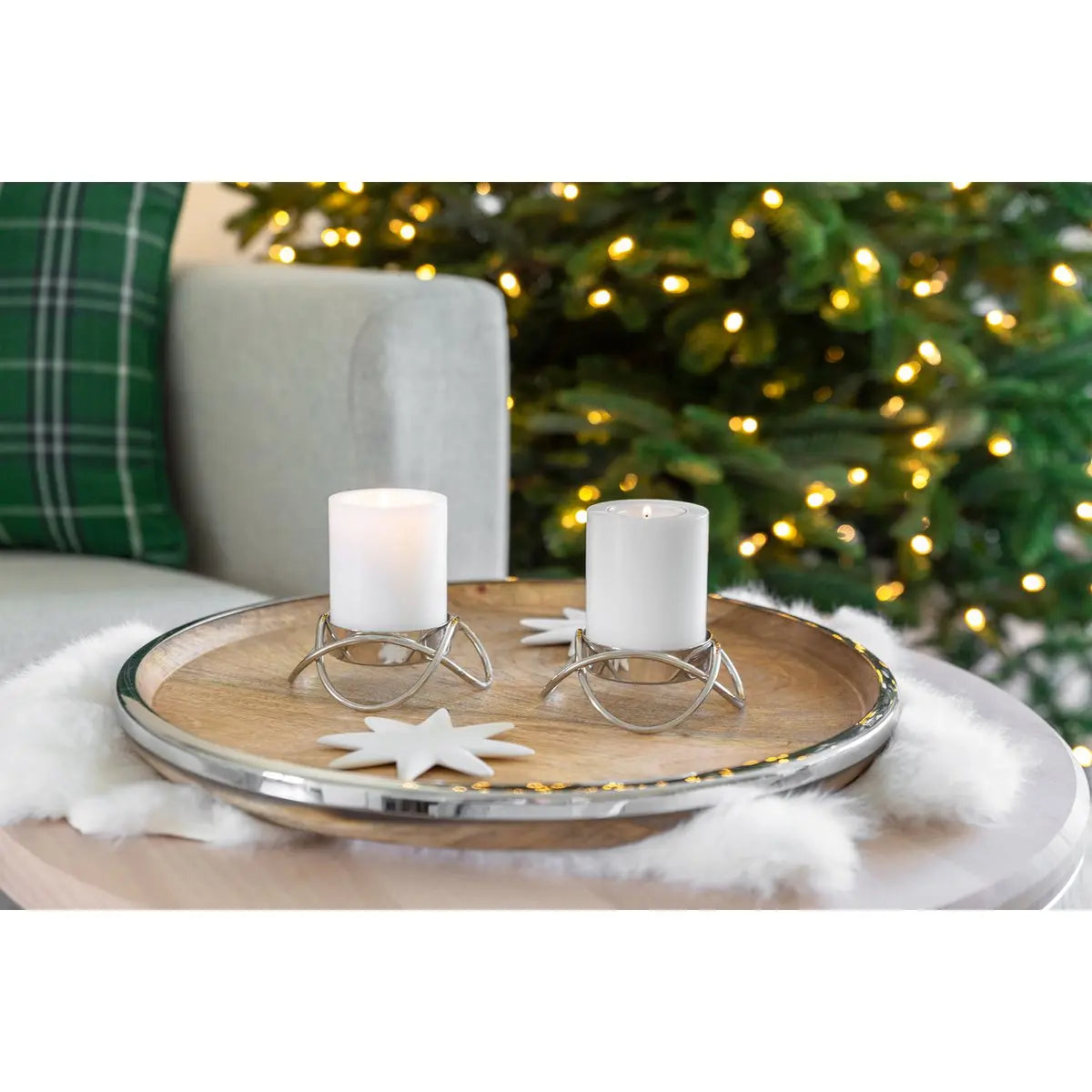 EDZARD Lot de 2 bougeoirs Bastia en argent H 3 cm EDZARD-SHOP.com