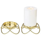 EDZARD Lot de 2 bougeoirs Bastia en or H 4,5 cm EDZARD-SHOP.com