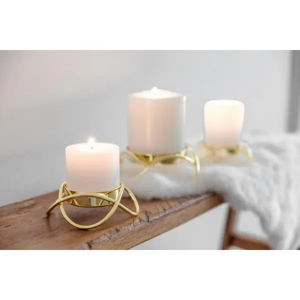 EDZARD Lot de 2 bougeoirs Bastia en or H 4,5 cm EDZARD-SHOP.com