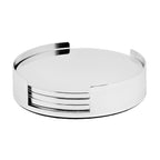 EDZARD Lot de 4 dessous de verre Due avec support, diamètre 9 cm, argenté, résistant au ternissement EDZARD-SHOP.com