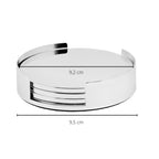 EDZARD Lot de 4 dessous de verre Due avec support, diamètre 9 cm, argenté, résistant au ternissement EDZARD-SHOP.com