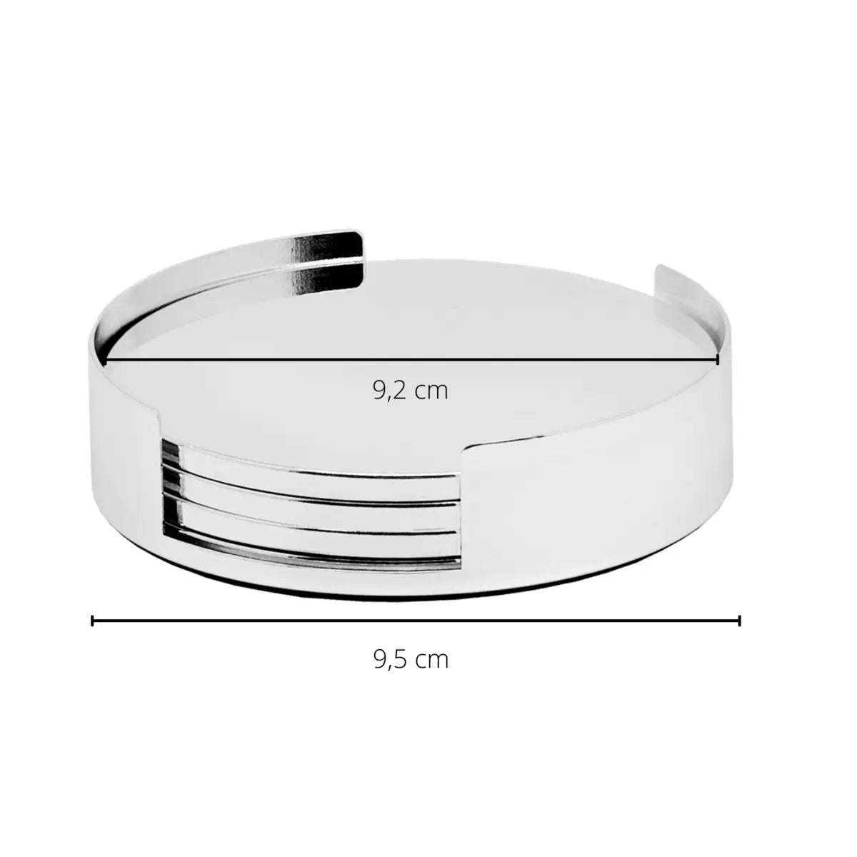 EDZARD Lot de 4 dessous de verre Due avec support, diamètre 9 cm, argenté, résistant au ternissement EDZARD-SHOP.com
