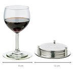 EDZARD Lot de 6 dessous de verre Bruges avec support, argenté fin, résistant au ternissement, diamètre 9 cm EDZARD-SHOP.com