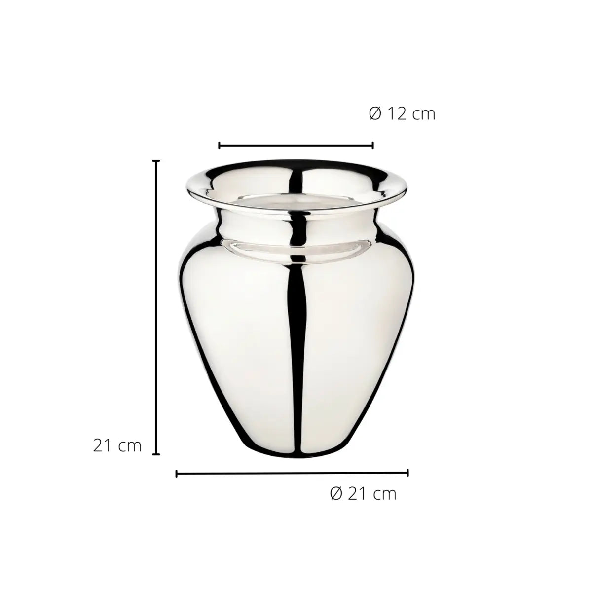 EDZARD Vase Antonia, argenté, hauteur 21 cm, diamètre 18 cm, diamètre ouverture 12 cm EDZARD-SHOP.com