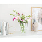 EDZARD Vase Charlotte, verre cristal soufflé à la bouche avec bord en platine, hauteur 20 cm, diamètre 15 cm EDZARD-SHOP.com